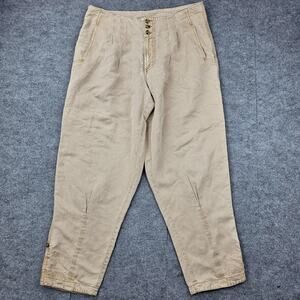 Marrakech Pants Womens 30 Beige Linen Lagenlook Boho Festival Minimal Granola